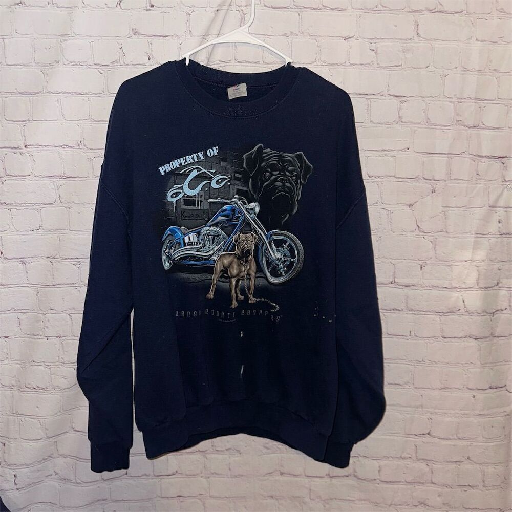 Vintage 2000s Orange County Choppers Navy Crewneck Sweatshirt XL